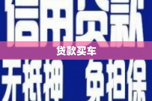 芦山贷款买车