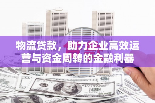 芦山物流贷款，助力企业高效运营与资金周转的金融利器
