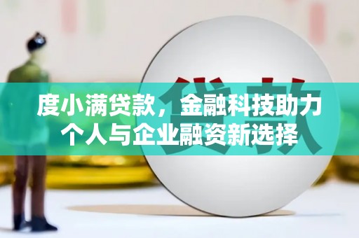 芦山度小满贷款，金融科技助力个人与企业融资新选择
