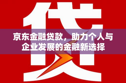 芦山京东金融贷款，助力个人与企业发展的金融新选择