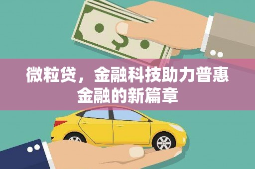 芦山微粒贷，金融科技助力普惠金融的新篇章