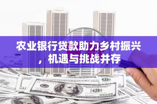 芦山农业银行贷款助力乡村振兴，机遇与挑战并存