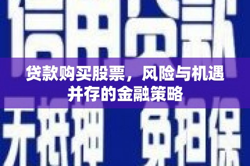 芦山贷款购买股票，风险与机遇并存的金融策略
