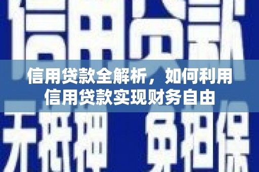 芦山信用贷款全解析，如何利用信用贷款实现财务自由