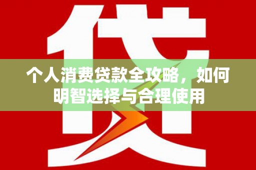 芦山个人消费贷款全攻略，如何明智选择与合理使用